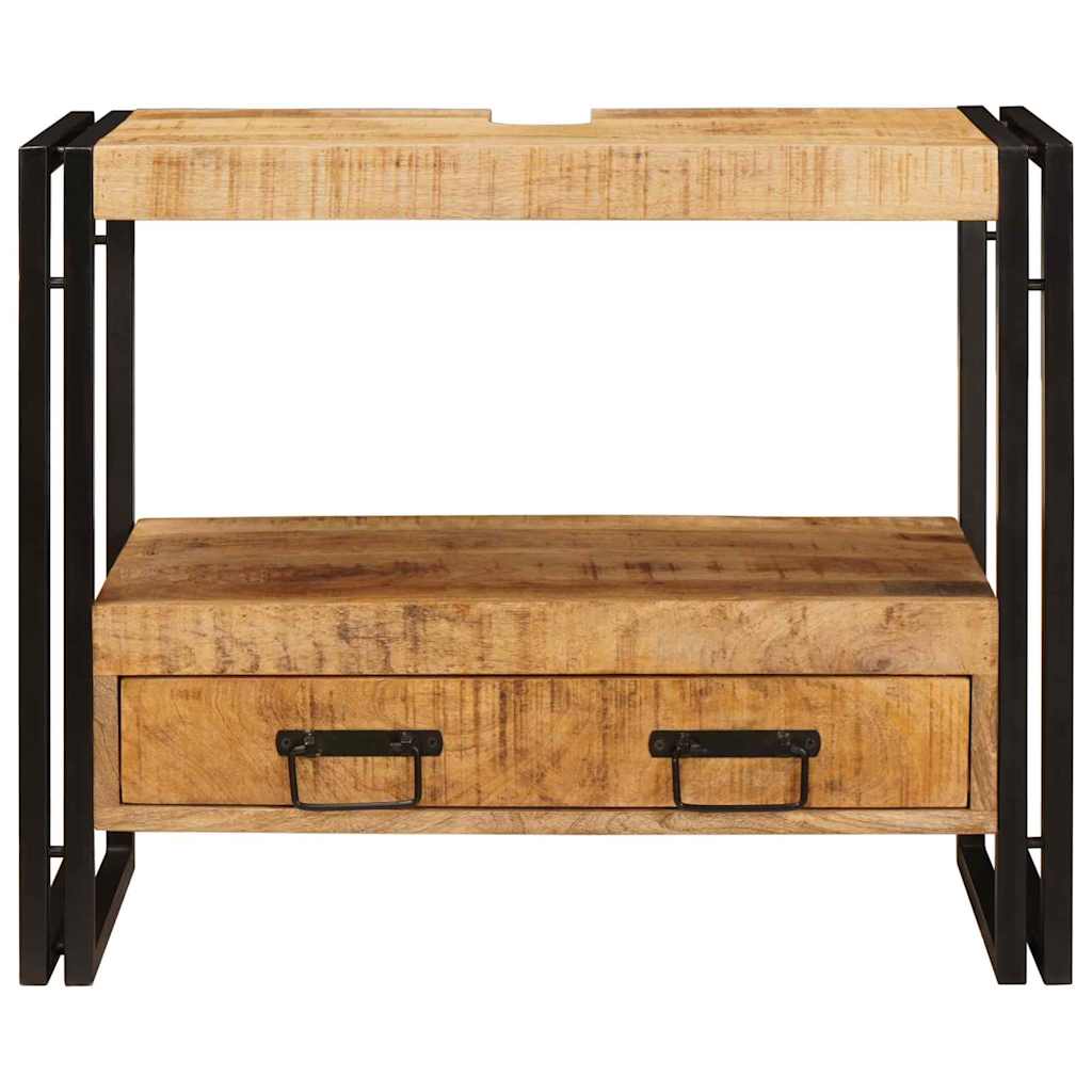 Servantskap Tre til bad 71 x 33 x 58 cm Massiv Mangotre, Jern