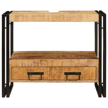Servantskap Tre til bad 71 x 33 x 58 cm Massiv Mangotre, Jern