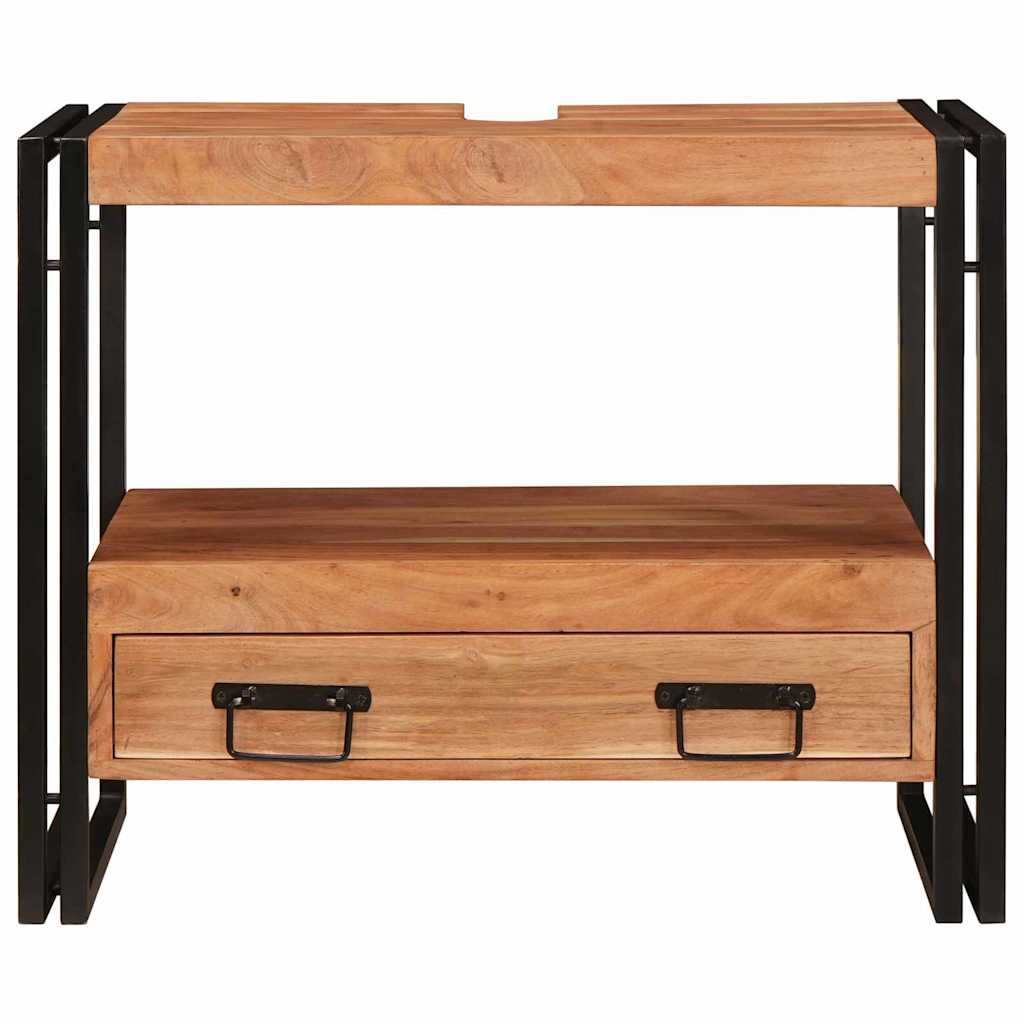 Servantskap Tre til bad 71 x 33 x 58 cm Massiv Akasietre, Jern