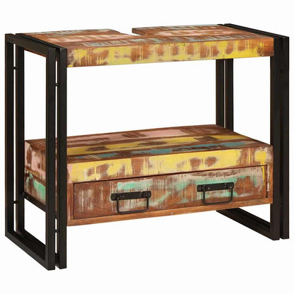 Servantskap Tre til bad 71 x 33 x 58 cm Massiv Gjenvunnet Tre, Jern