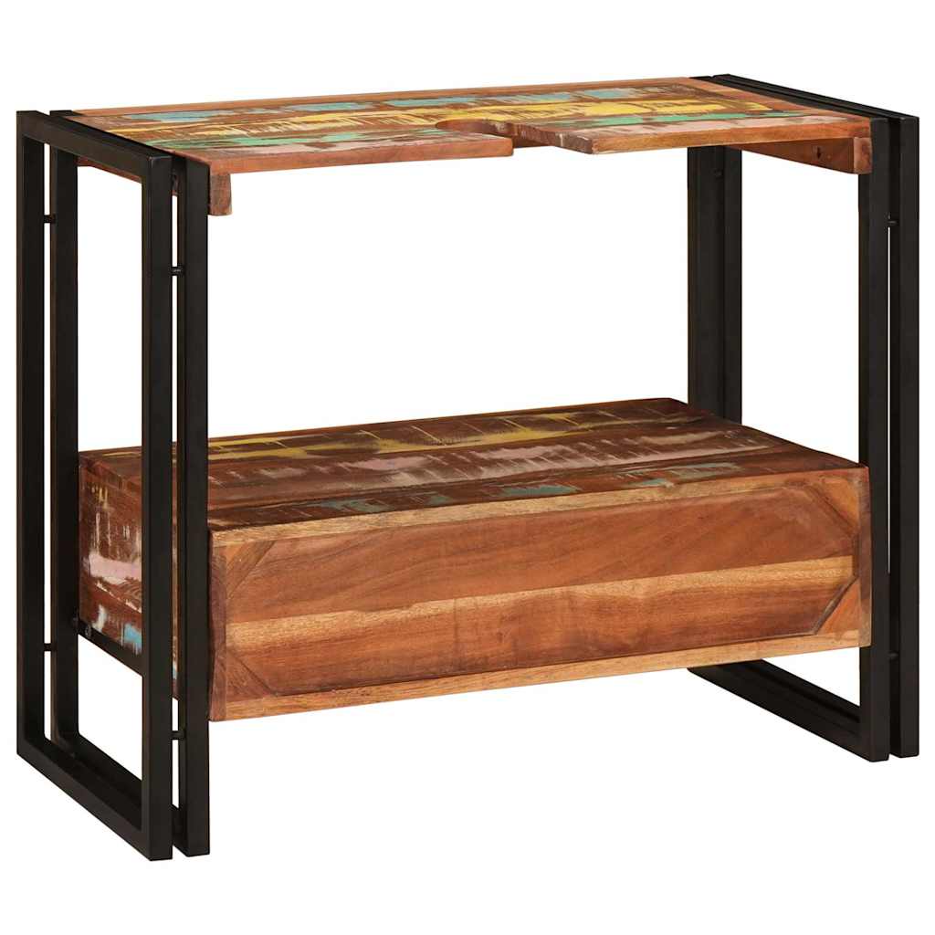 Servantskap Tre til bad 71 x 33 x 58 cm Massiv Gjenvunnet Tre, Jern