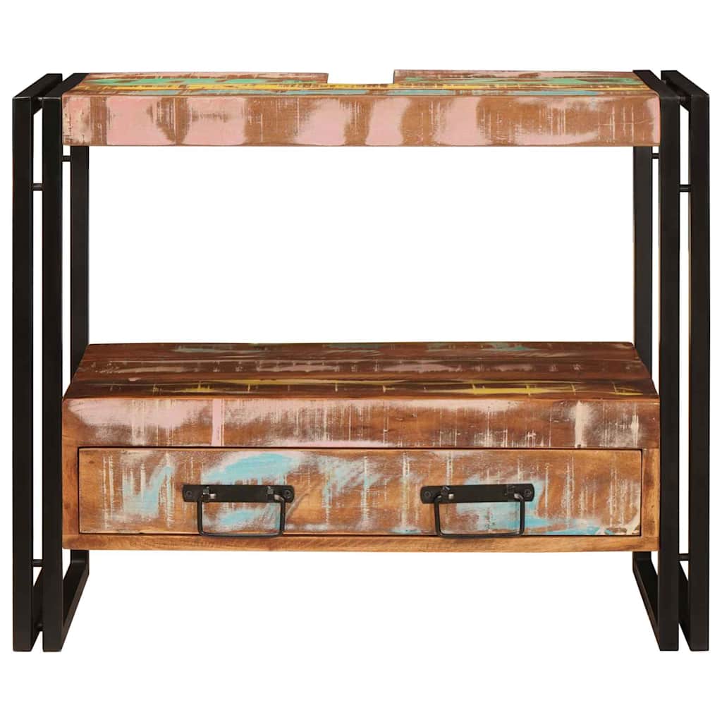 Servantskap Tre til bad 71 x 33 x 58 cm Massiv Gjenvunnet Tre, Jern