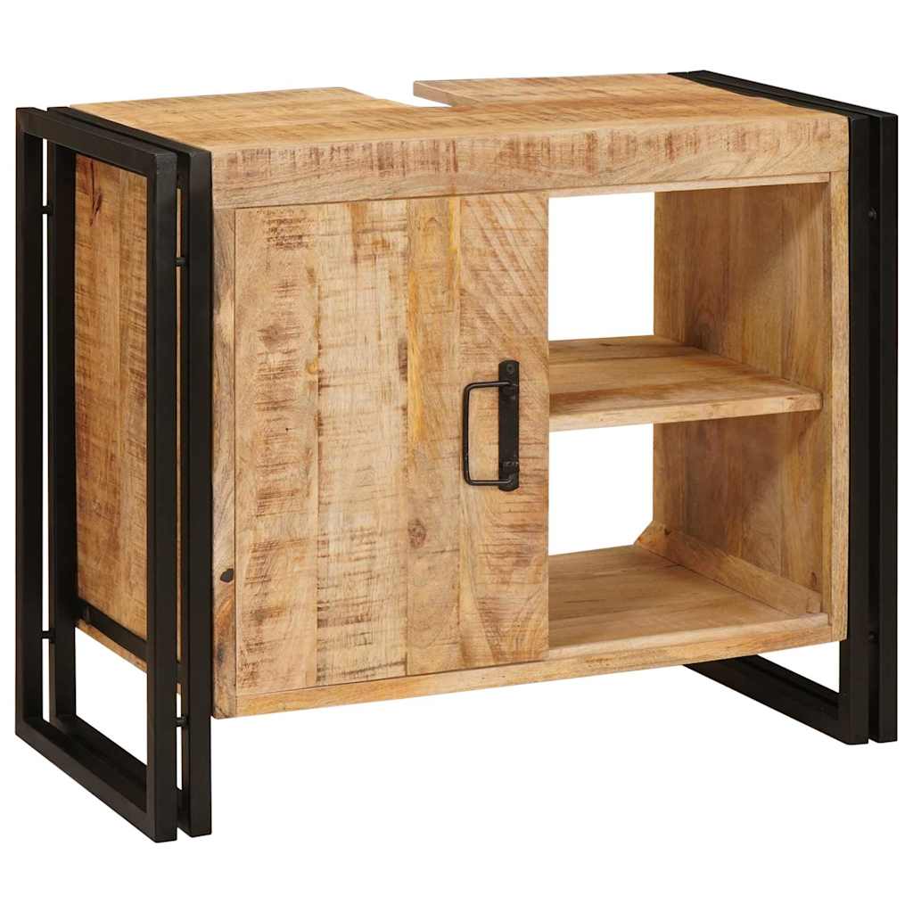 Servantskap Tre til bad 71 x 33 x 58 cm Massiv Mangotre, Jern