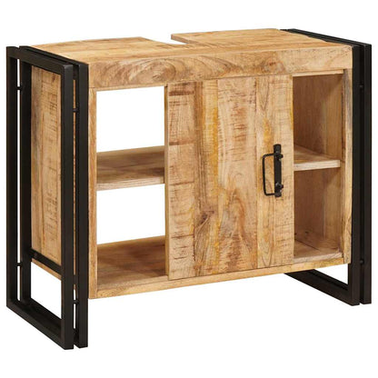 Servantskap Tre til bad 71 x 33 x 58 cm Massiv Mangotre, Jern