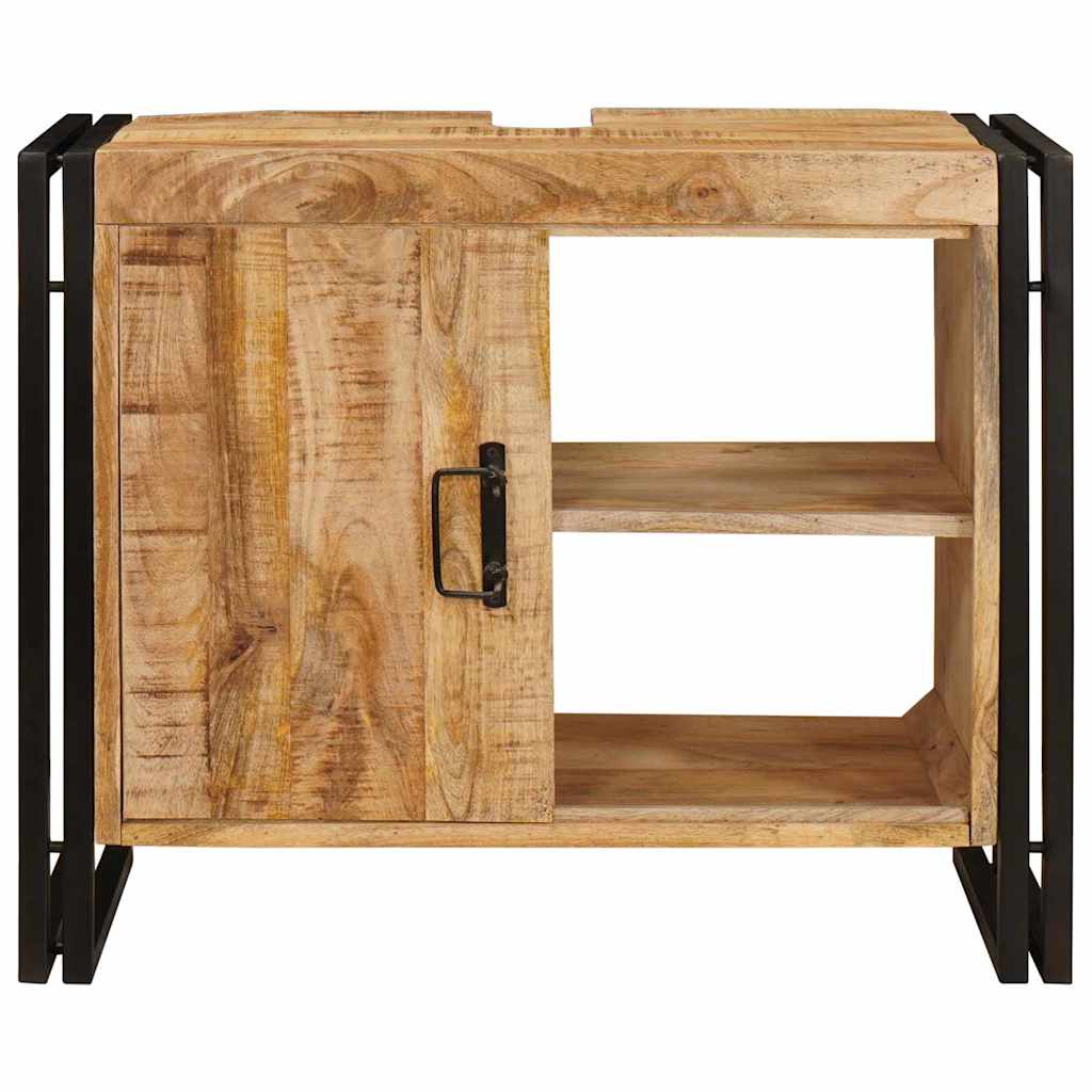 Servantskap Tre til bad 71 x 33 x 58 cm Massiv Mangotre, Jern