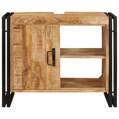Servantskap Tre til bad 71 x 33 x 58 cm Massiv Mangotre, Jern