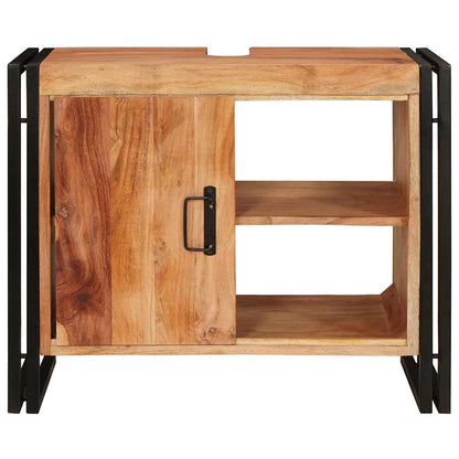 Servantskap Tre til bad 71 x 33 x 58 cm Massiv Akasietre, Jern