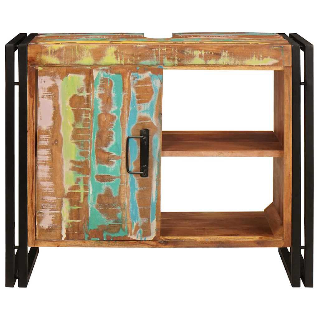 Servantskap Tre til bad 71 x 33 x 58 cm Massiv Gjenvunnet Tre, Jern
