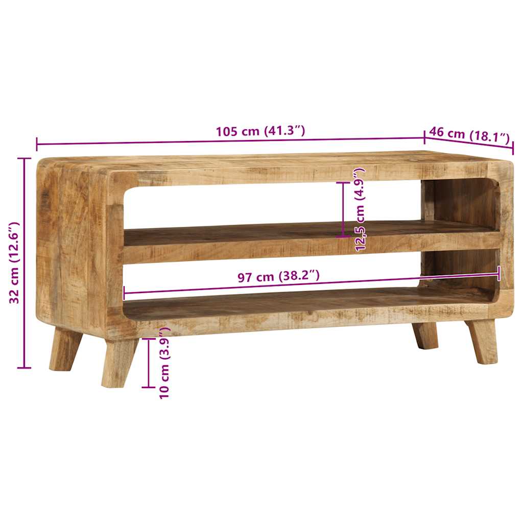 TV-Møbel Tre Tv-benk 105x46x32 cm grov heltre mango