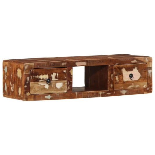 TV-Møbel Tre Tv-benk Veggmontert 100x32x25 cm gjenvunnet heltre
