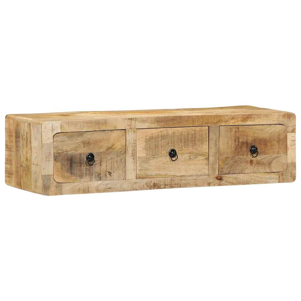 TV-Møbel Tre Tv-benk Veggmontert 100x32x25 cm grovt heltre mangotre