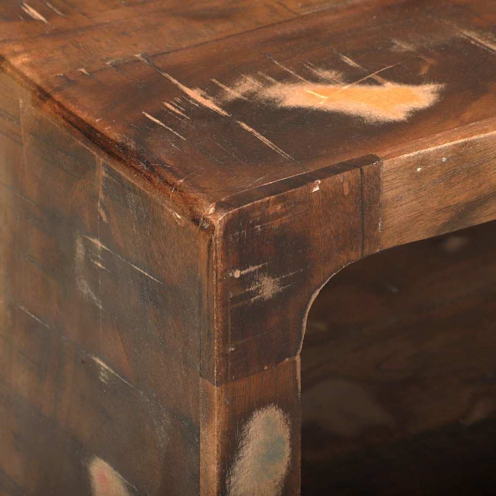 TV-Møbel Tre TV-benk med hylle med lagring Flerfarget Massivt gjenvunnet tre