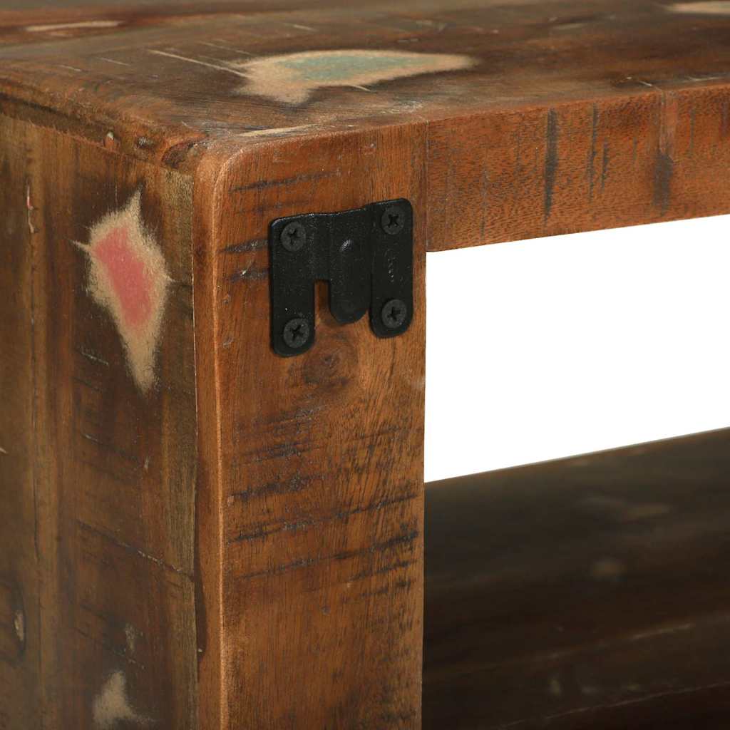 TV-Møbel Tre TV-benk med hylle med lagring Flerfarget Massivt gjenvunnet tre