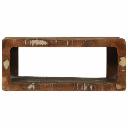 TV-Møbel Tre TV-benk med hylle med lagring Flerfarget Massivt gjenvunnet tre