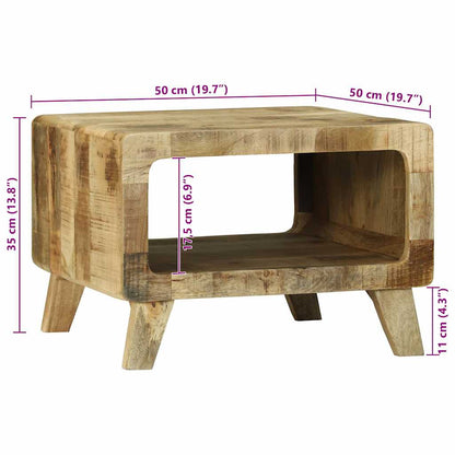 Salongbord Sofabord Brun 50 x 50 x 35 cm Heltre grovt mangotre