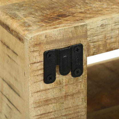 TV-Møbel Tre TV-benk med hylle med lagring Brun Massivt mangotre