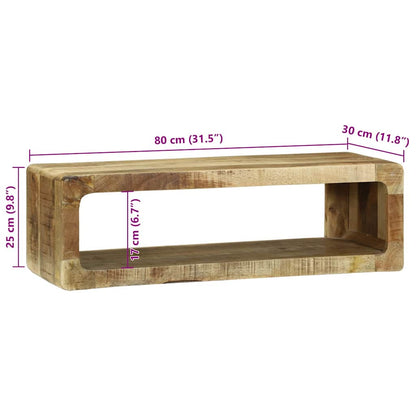 TV-Møbel Tre TV-benk med hylle med lagring Brun Massivt mangotre