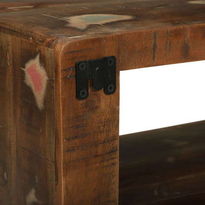 TV-Møbel Tre TV-benk med hylle med lagring Flerfarget Massivt gjenvunnet tre