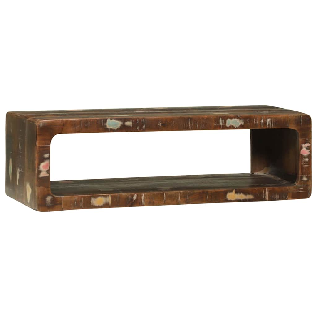 TV-Møbel Tre TV-benk med hylle med lagring Flerfarget Massivt gjenvunnet tre