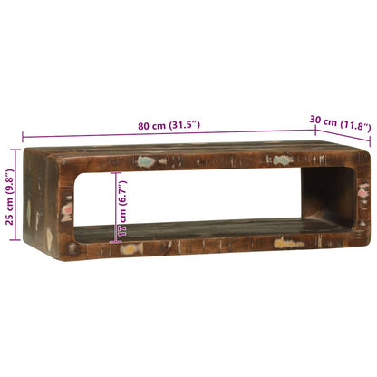 TV-Møbel Tre TV-benk med hylle med lagring Flerfarget Massivt gjenvunnet tre