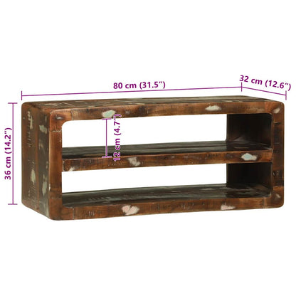 TV-Møbel Tre TV-benk Flerfarget 80 x 32 x 36 cm Massivt gjenvunnet tre