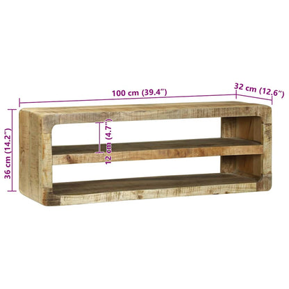 TV-Møbel Tre TV-benk med hylle Brun 100 x 32 x 36 cm Massivt mangotre
