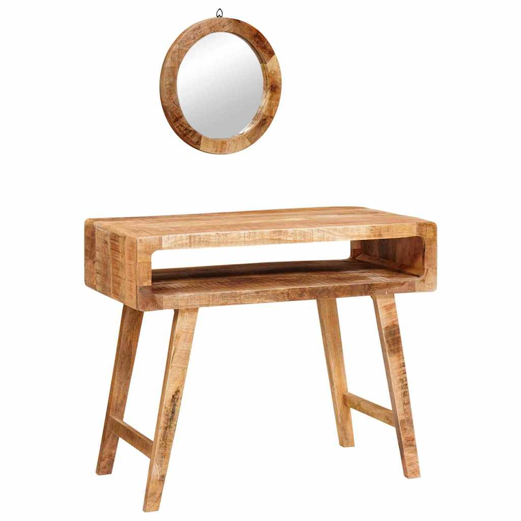 Sminkebord med hylle Brun 90 x 76 x 45 cm heltre mango