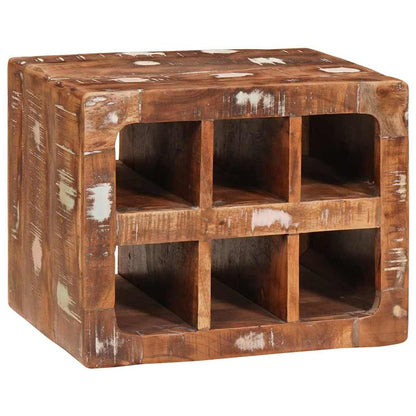 Vinstativ Vinhylle Veggmontert Brun 44 x 30 x 35 cm Solid gjenvunnet tre