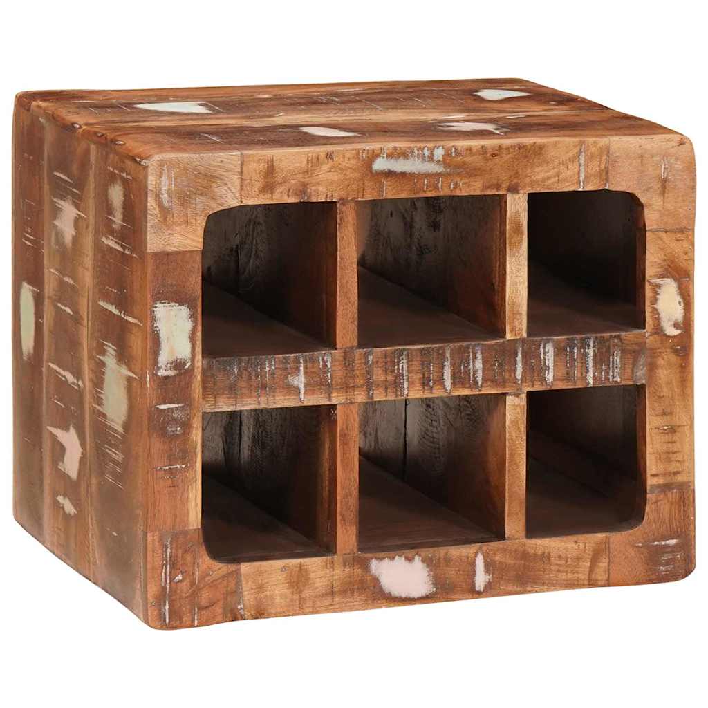 Vinstativ Vinhylle Veggmontert Brun 44 x 30 x 35 cm Solid gjenvunnet tre