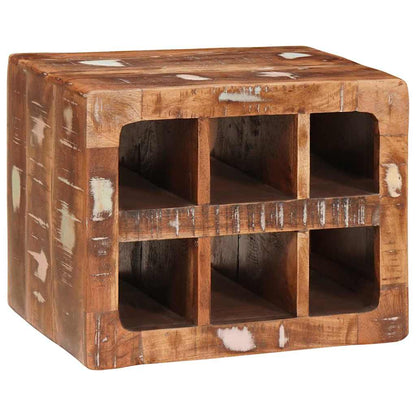 Vinstativ Vinhylle Veggmontert Brun 44 x 30 x 35 cm Solid gjenvunnet tre