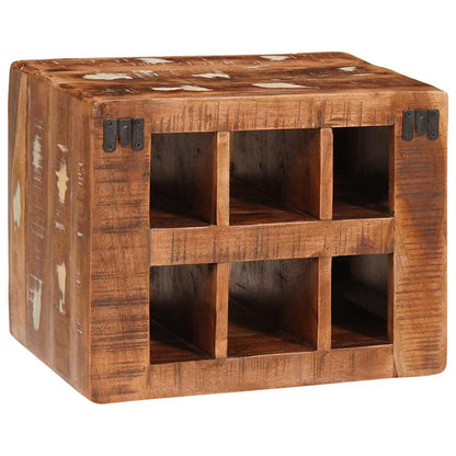 Vinstativ Vinhylle Veggmontert Brun 44 x 30 x 35 cm Solid gjenvunnet tre