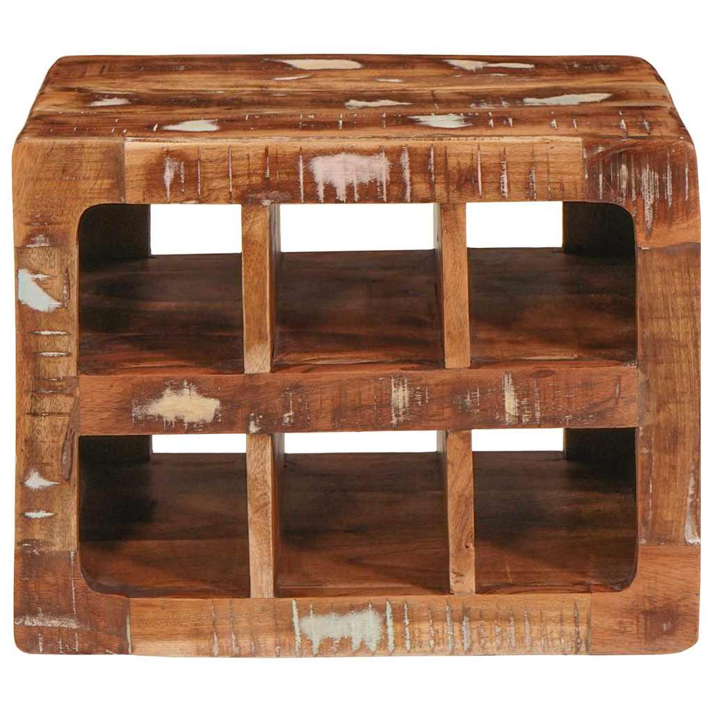 Vinstativ Vinhylle Veggmontert Brun 44 x 30 x 35 cm Solid gjenvunnet tre