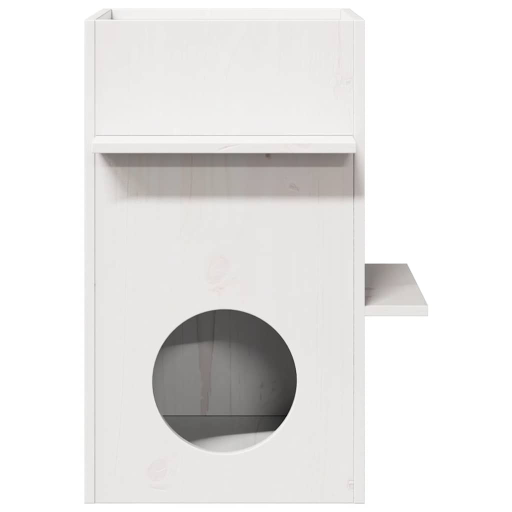 Kattemøbel Kattehus Hvit 43x43x60 cm heltre furu