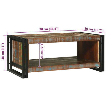 Salongbord Sofabord Brun 90 x 50 x 38 cm gjenvunnet heltre