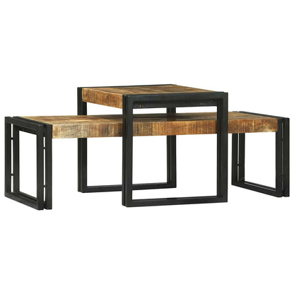 Salongbord Sofabord Brun 2 stk 48 x 40 x 40 cm heltre mango