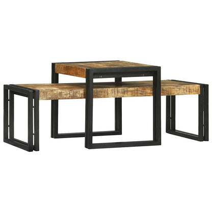 Salongbord Sofabord Brun 2 stk 48 x 40 x 40 cm heltre mango