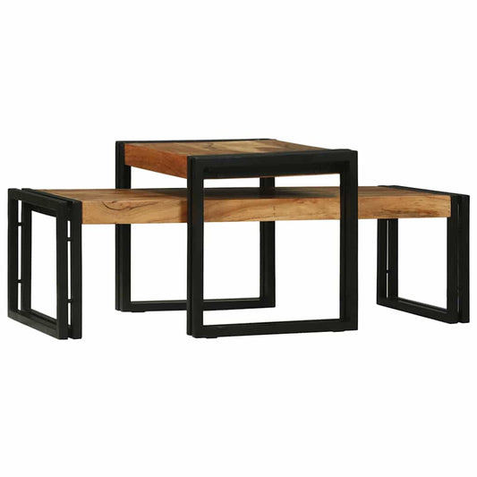 Salongbord Sofabord Brun 2 stk 48 x 40 x 40 cm heltre akasie
