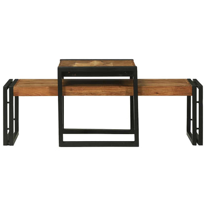 Salongbord Sofabord Brun 2 stk 48 x 40 x 40 cm heltre akasie