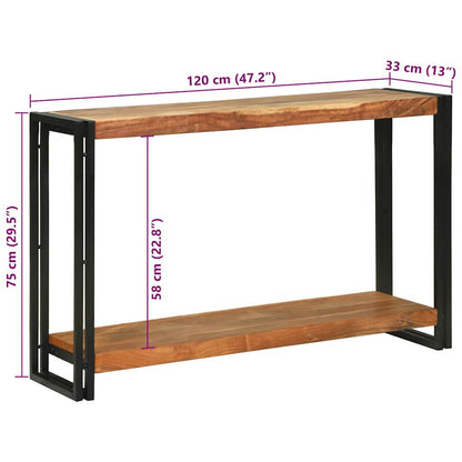 Avlastningsbord Konsollbord Brun med hylle 120 x 33 x 75 cm heltre akasie
