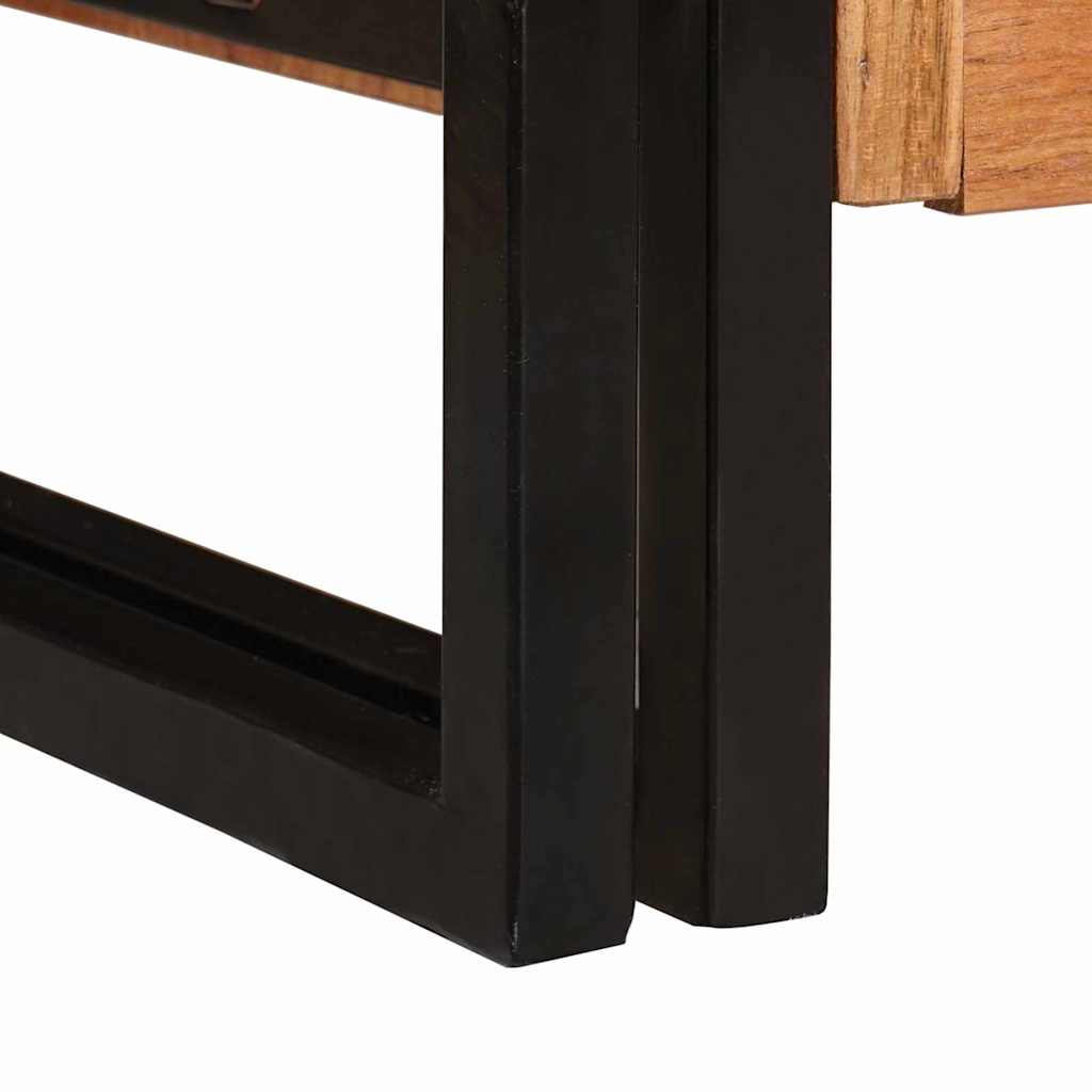 Skap med dører Brun 80 x 33 x 70 cm Massivt akasietre og metall