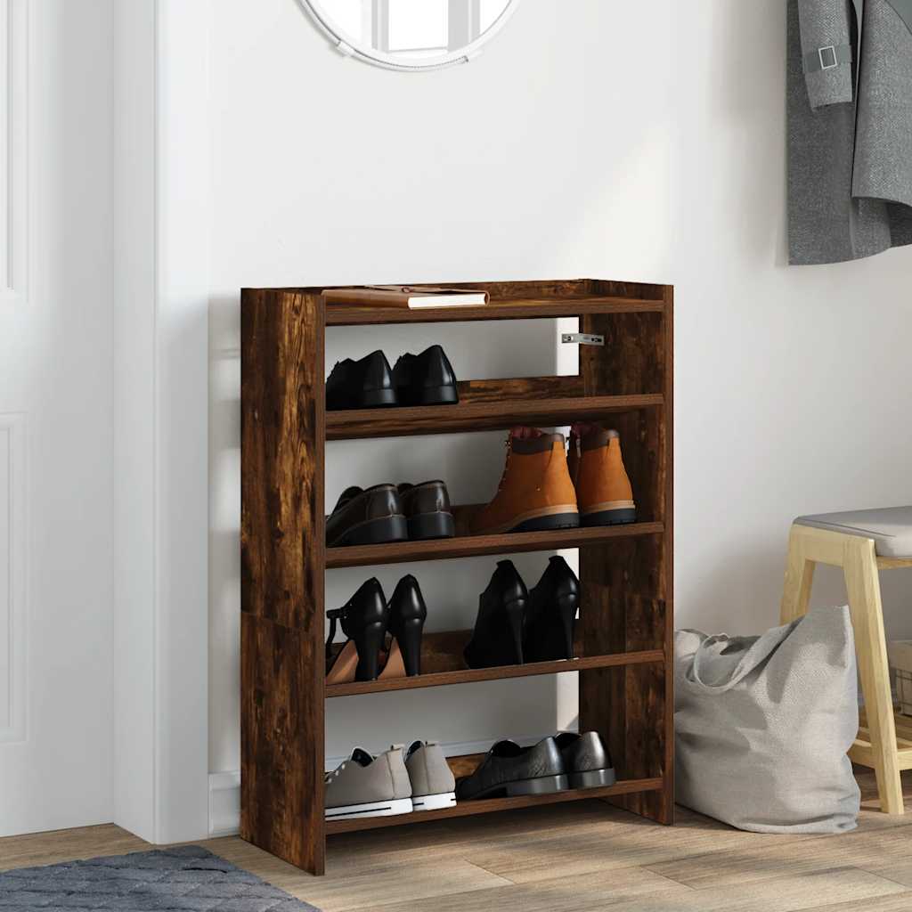 Skoskap Skohylle Skobenk Røkt Eik 60x25x81 cm