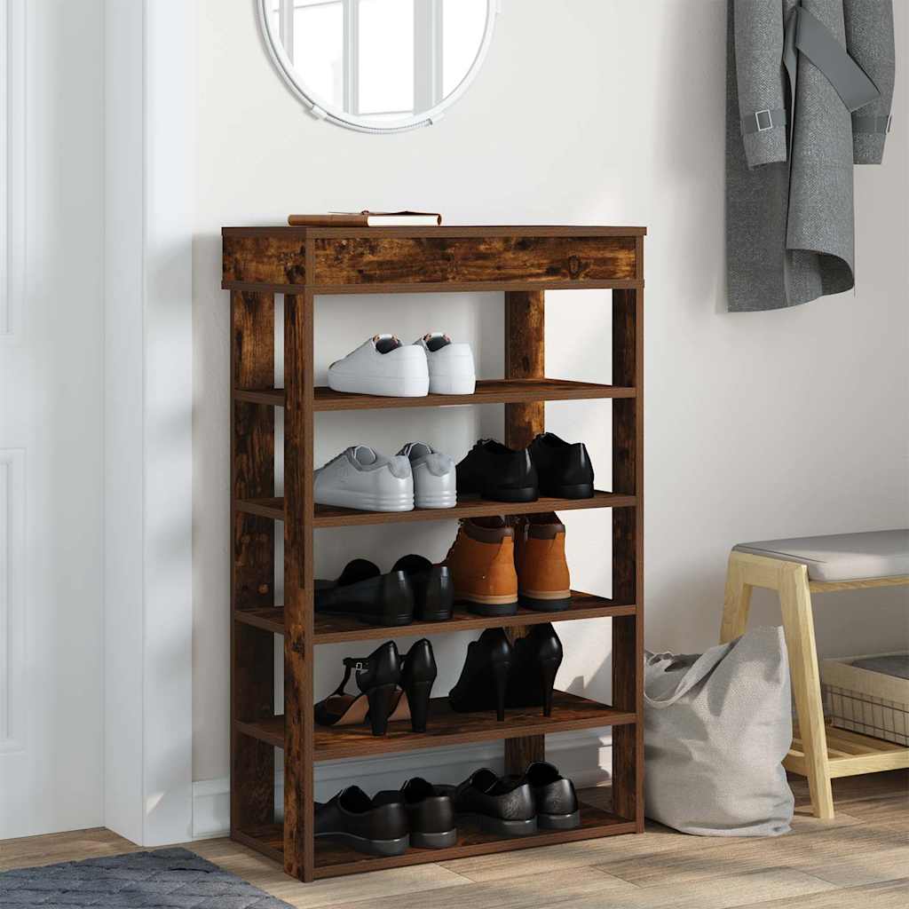 Skoskap Skohylle Skobenk Røkt Eik 60x30x98 cm