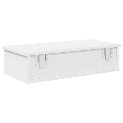 Vegghylle Hvit med skuffer 60x25x15 cm