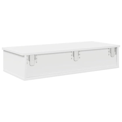 Vegghylle Hvit med skuffer 80x31x17 cm