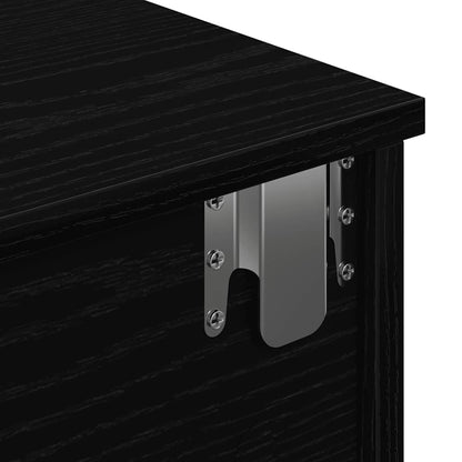 Vegghylle Svart med skuffer 80x31x17 cm