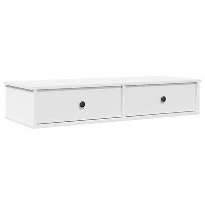Vegghylle Hvit med skuffer 100x37,5x19 cm