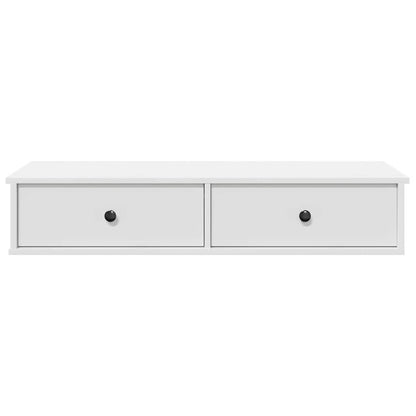 Vegghylle Hvit med skuffer 100x37,5x19 cm