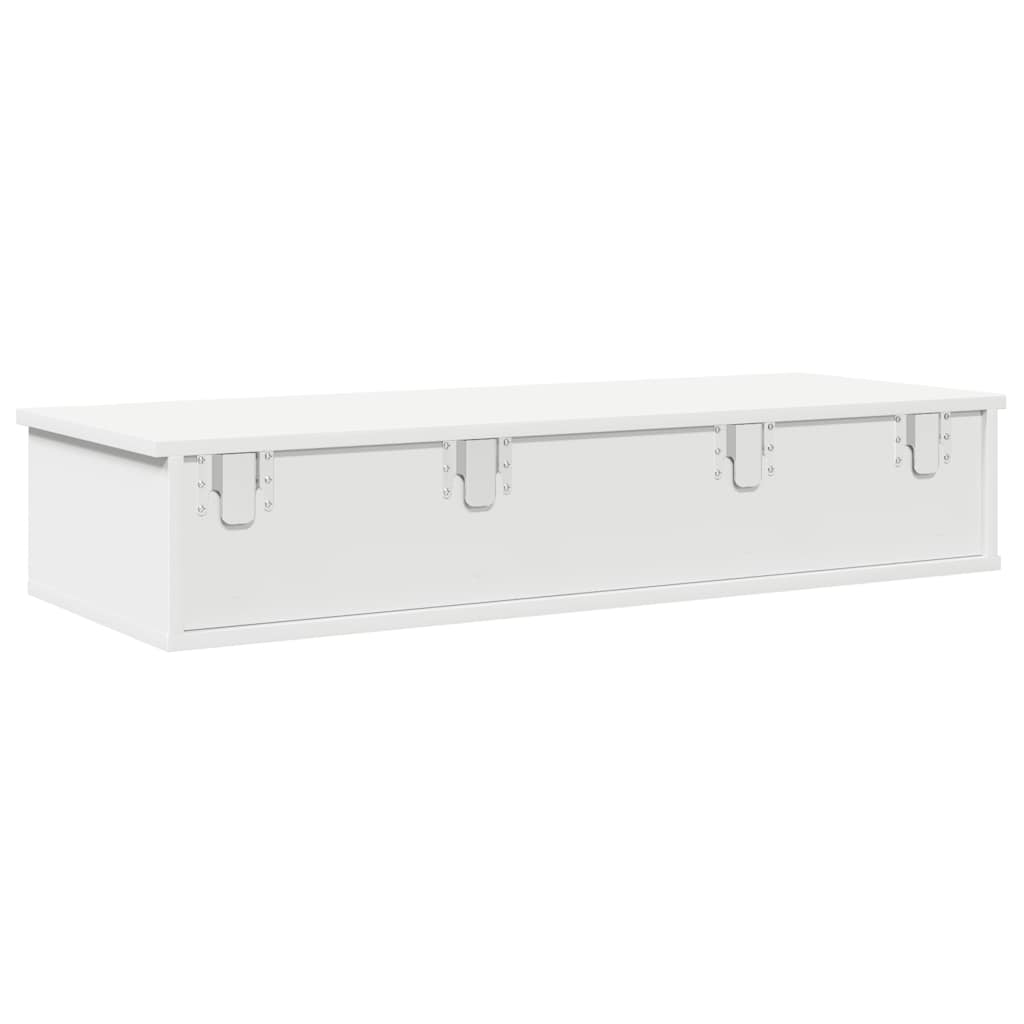 Vegghylle Hvit med skuffer 100x37,5x19 cm