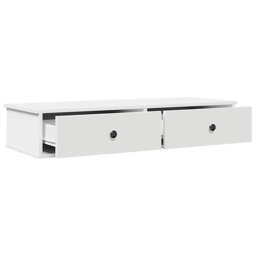 Vegghylle Hvit med skuffer 100x37,5x19 cm