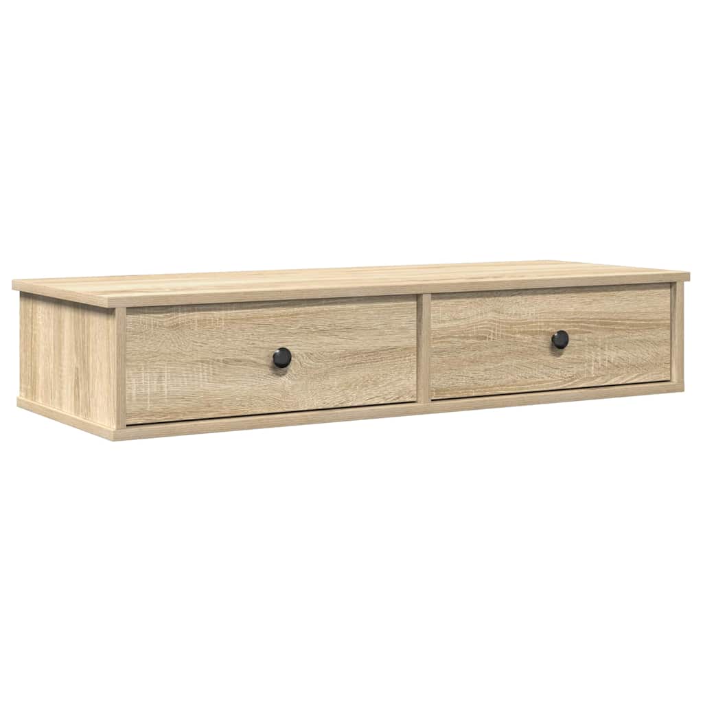 Vegghylle Sonoma Eik med skuffer 100x37,5x19 cm